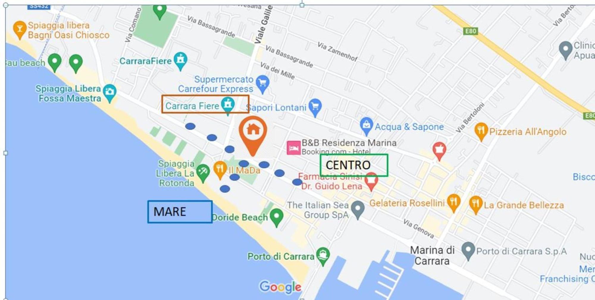 Appartamento Stella Marina A Due Passi Dal Mare E Dal Centro มารีนาดีคาร์รารา ภายนอก รูปภาพ